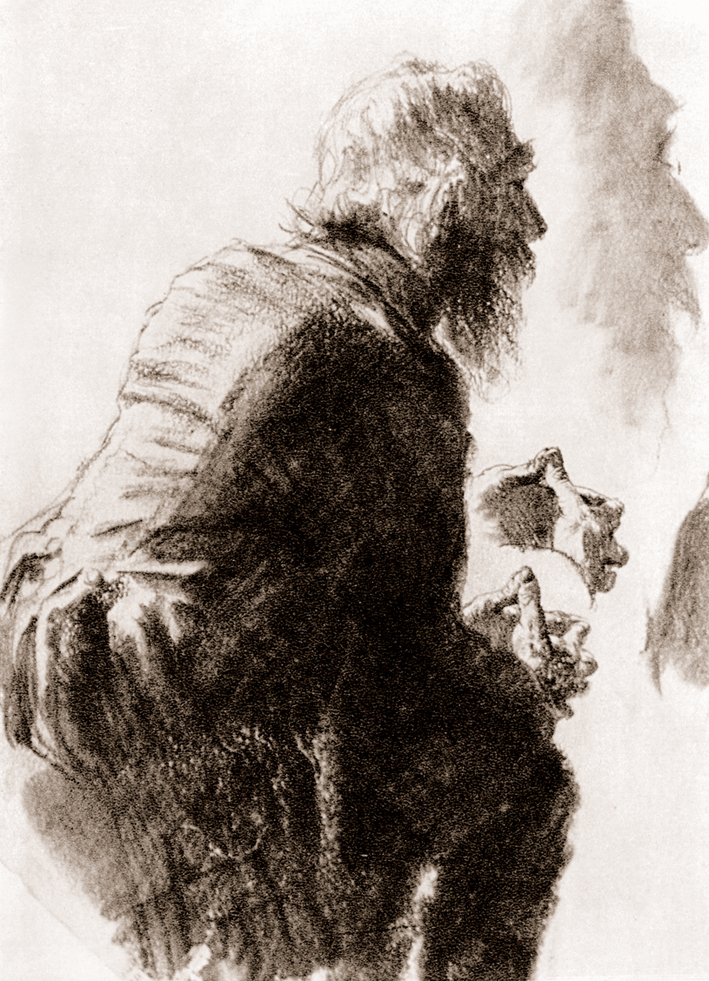  Adolpyh Von Menzel —— 双手交叉坐着的老人